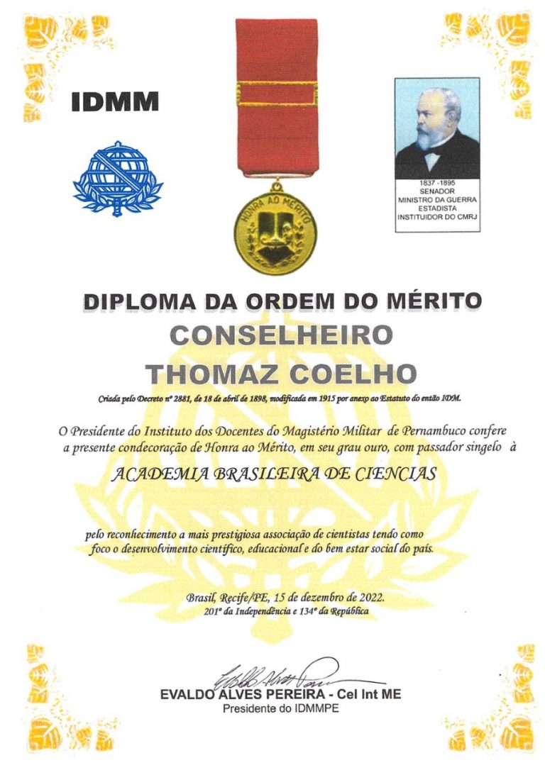 Abc Recebe A Medalha De Honra Ao M Rito Conselheiro Thomaz Coelho Abc